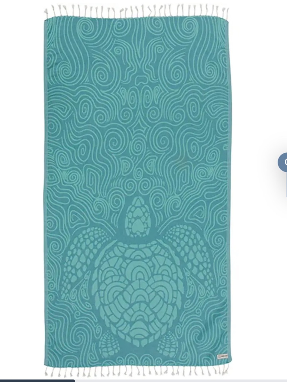 SAND CLOUD Sea Turtle Turquoise Beach Towel